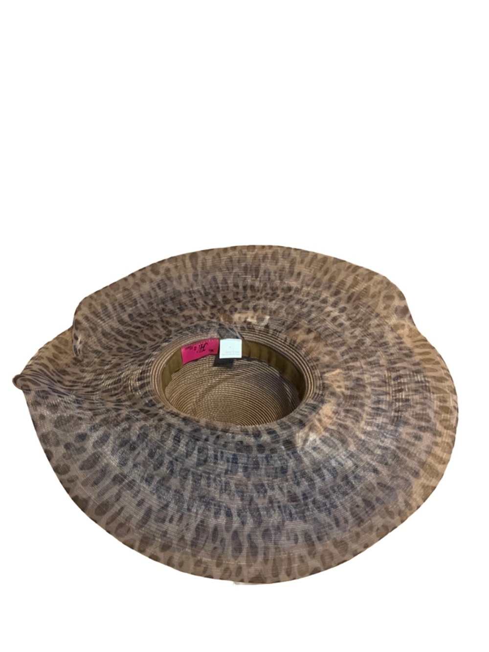 VINTAGE MR. HI'S CLASSIC BROWN & PINK ANIMAL PRINT WIDE BRIM HAT - Picture 11 of 13